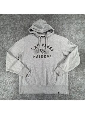 ’47 Hoodie Mens L Gray Cotton Fleece Las Vegas Raiders Football‎ NFL Athleisure